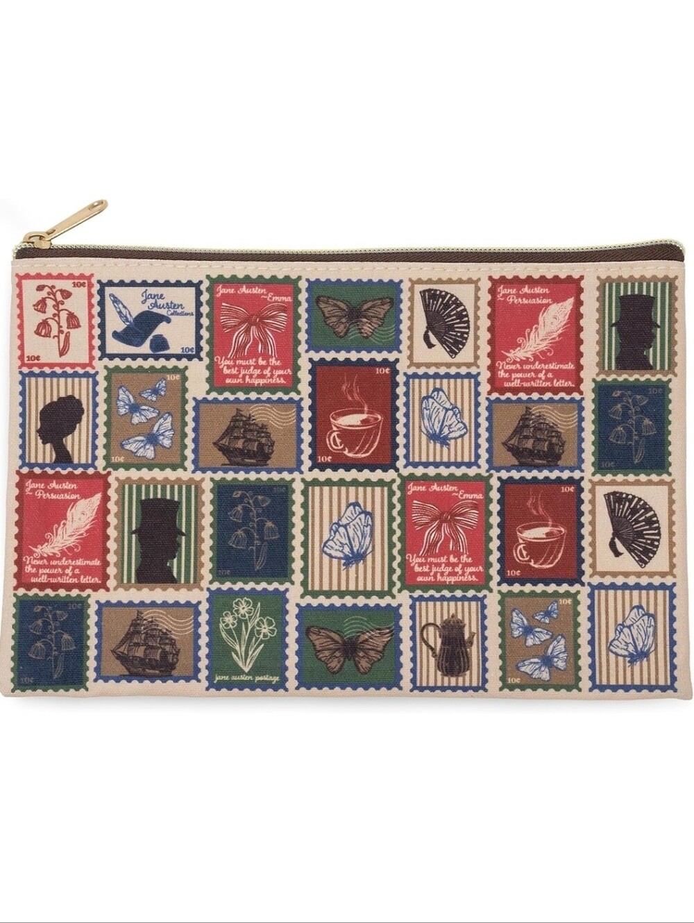 NIB Jane Austen Make Up Bag Pencil Pouch Literary Romance Classic Literature